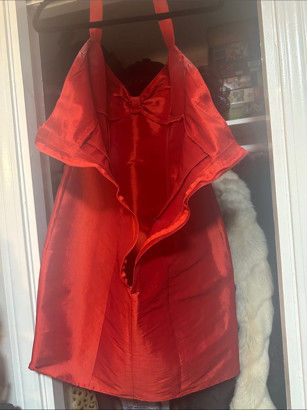 True Romance Alabama Worley Red Halter Satin Cocktail Wedding Dress - Picture 11 of 11